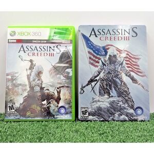 Assassin's Creed 3 III‎ Steel Book Edition Xbox 360 with Video Game- Tested